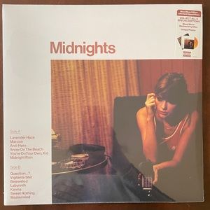 SIGNED! NWT Taylor Swift Midnights blood moon marbled￼ vinyl. Unopened